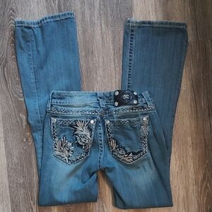 Women's Blue Embroidered Jeans